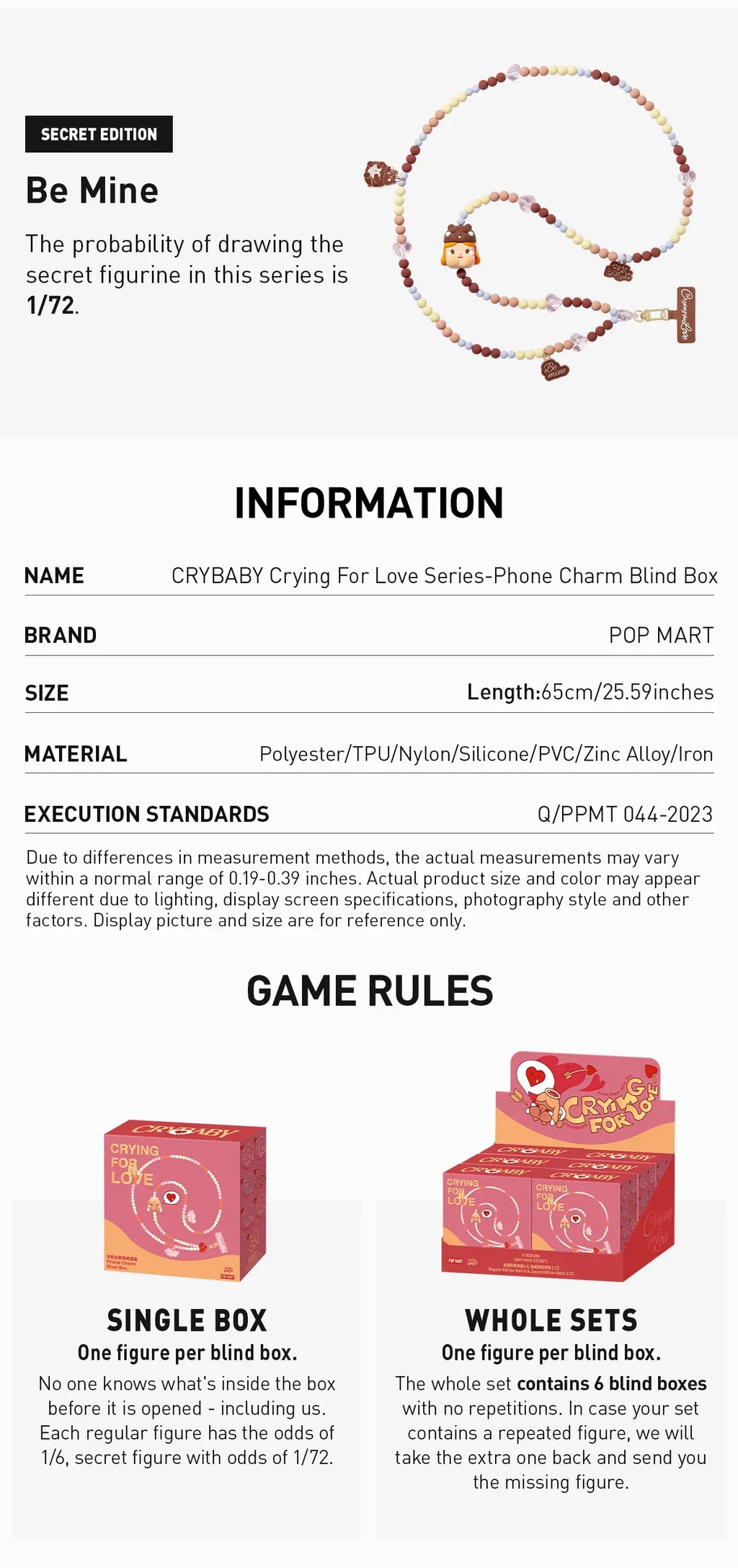 CRYBABY Crying For Love Series-Phone Charm Blind Box