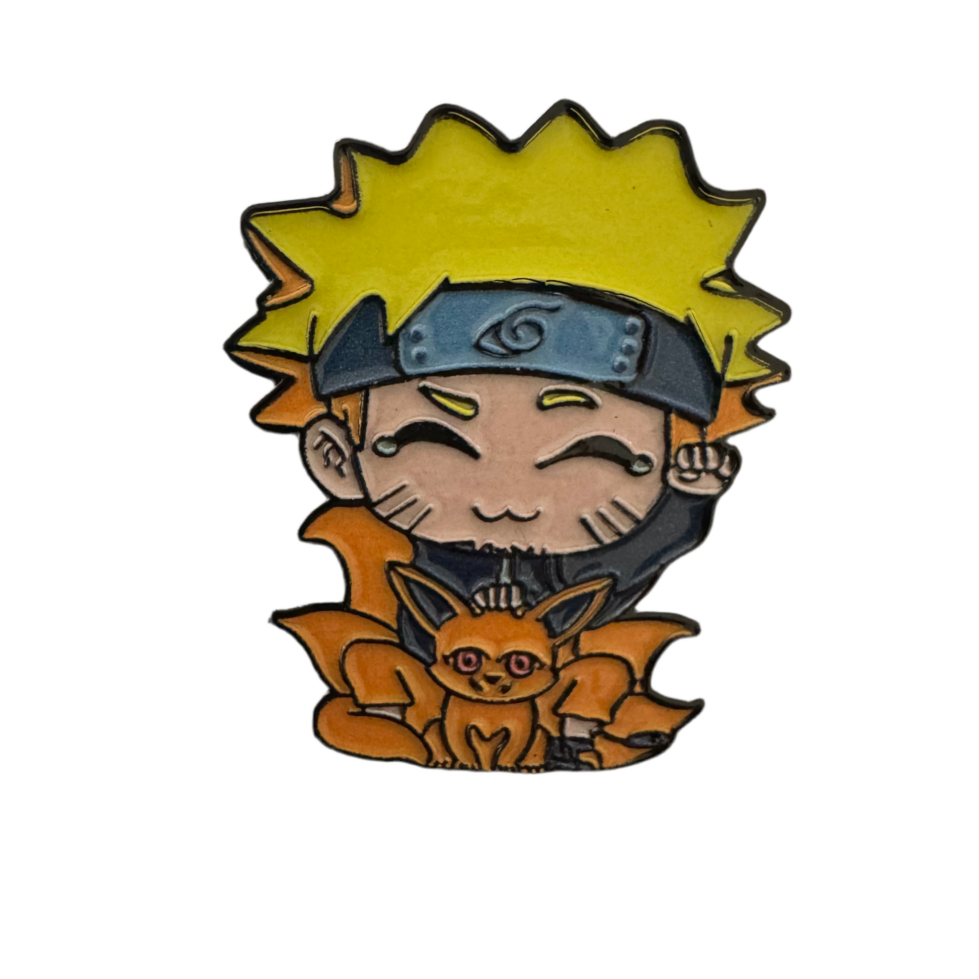 Naruto and kyubi enamel pin